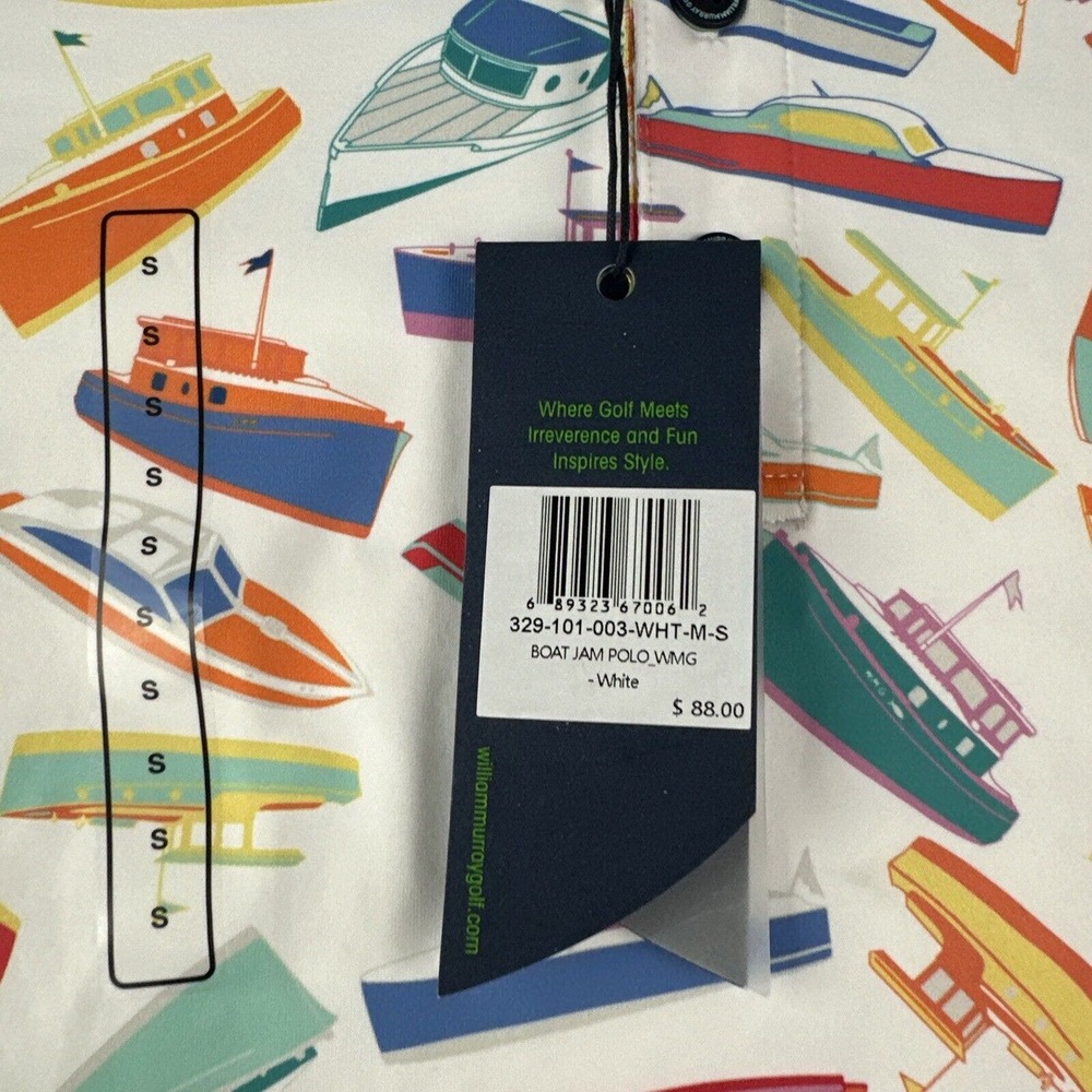 William Murray Boat Jam Performance Polo Short Sleeve Size Small -‎ NWT MSRP $88 - Picture 3 of 8